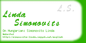 linda simonovits business card